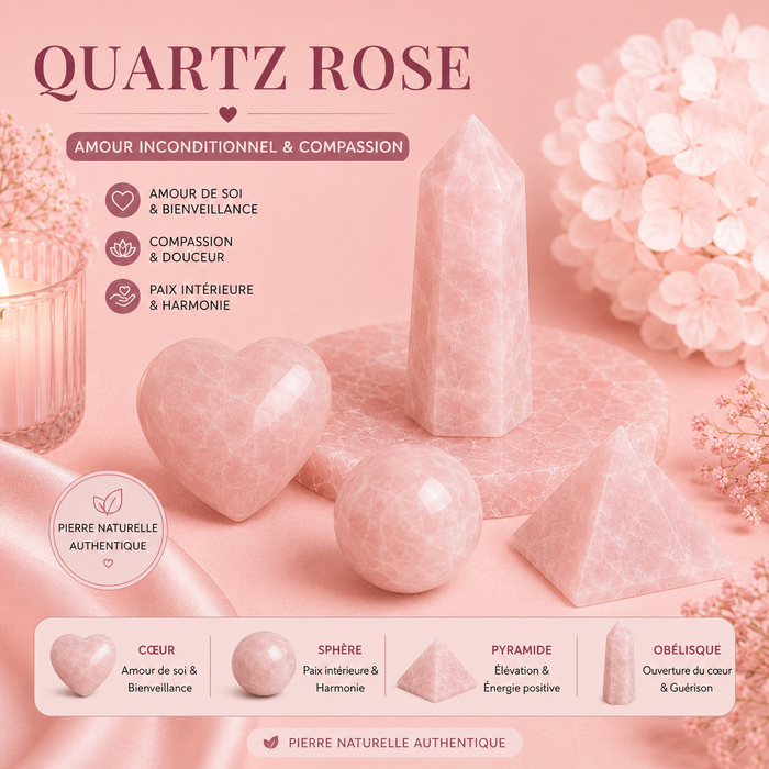 Pierres polies naturelles - QUARTZ ROSE