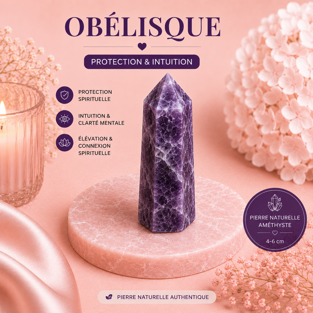 Pierres polies naturelles - AMÉTHYSTE