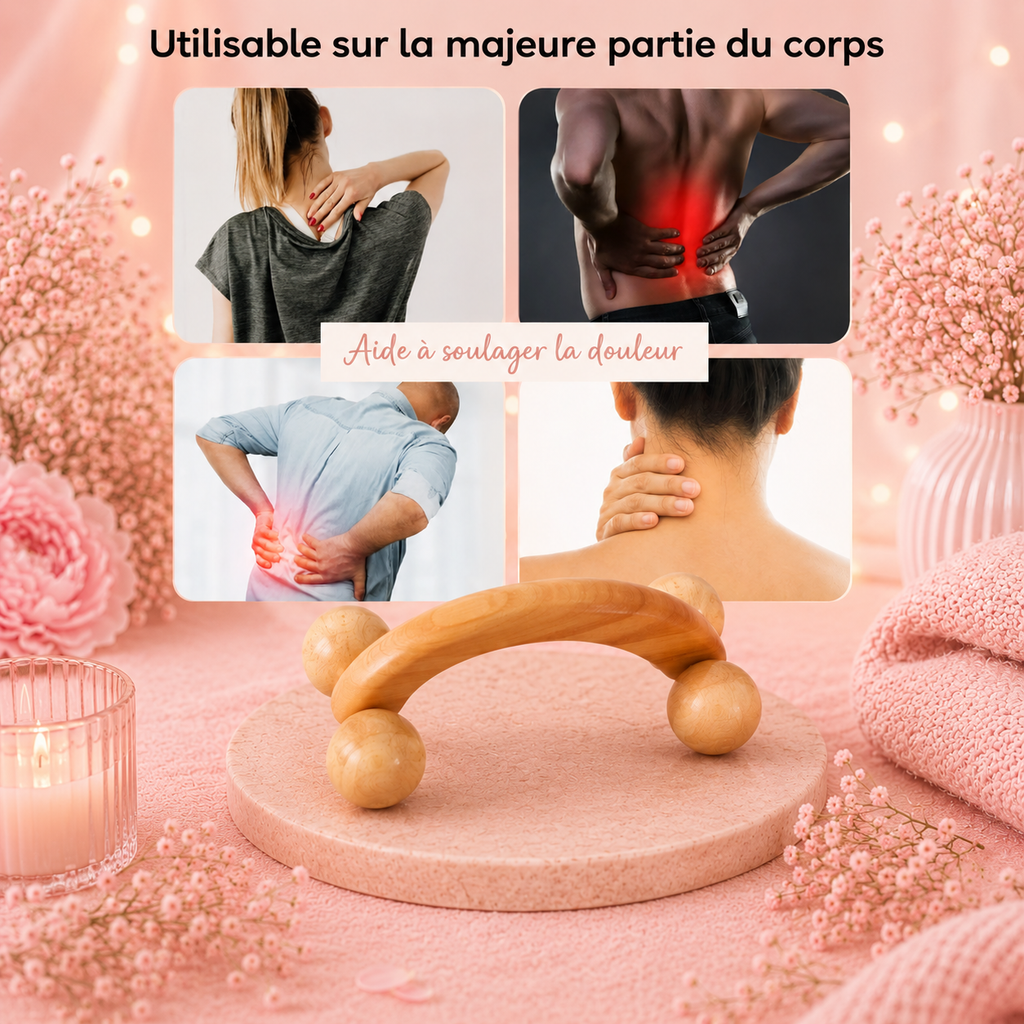 Roue de massage en bois – Masseur rouleau anti-cellulite
