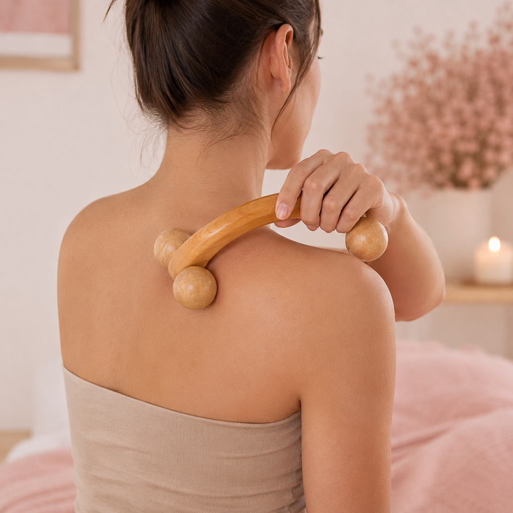 Roue de massage en bois – Masseur rouleau anti-cellulite