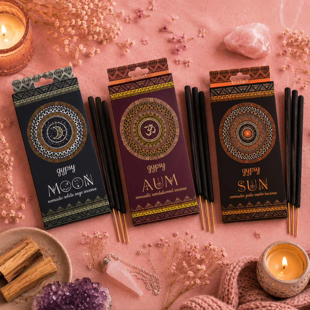 Encens nomade Gypsy - Soleil - Lune - Aum