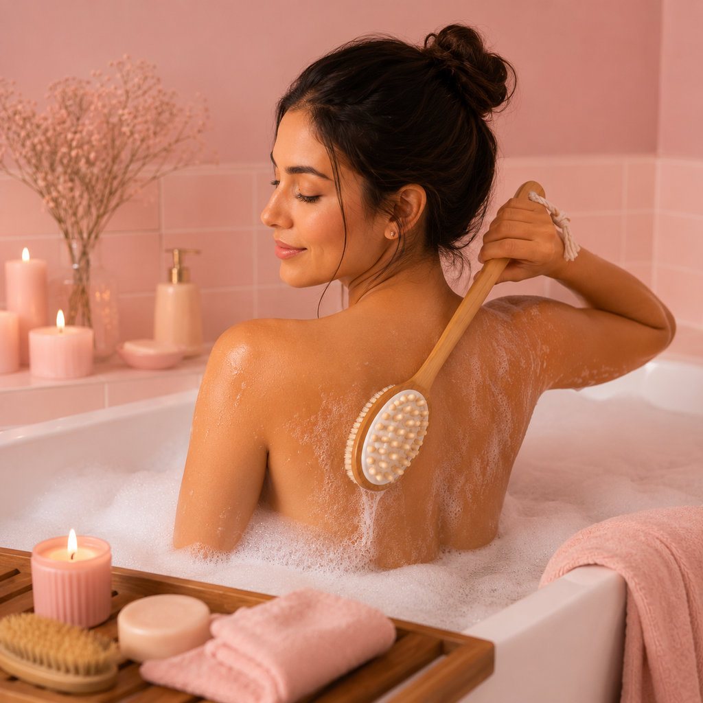 Brosse de bain double usage - Utilisation humide ou à sec