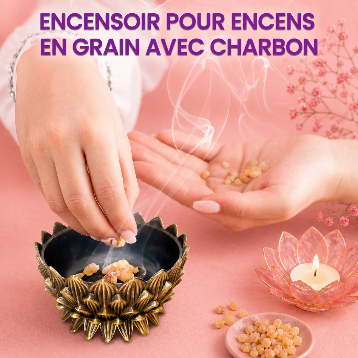 Porte encens lotus