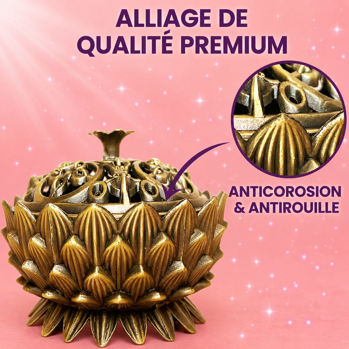 Porte encens lotus