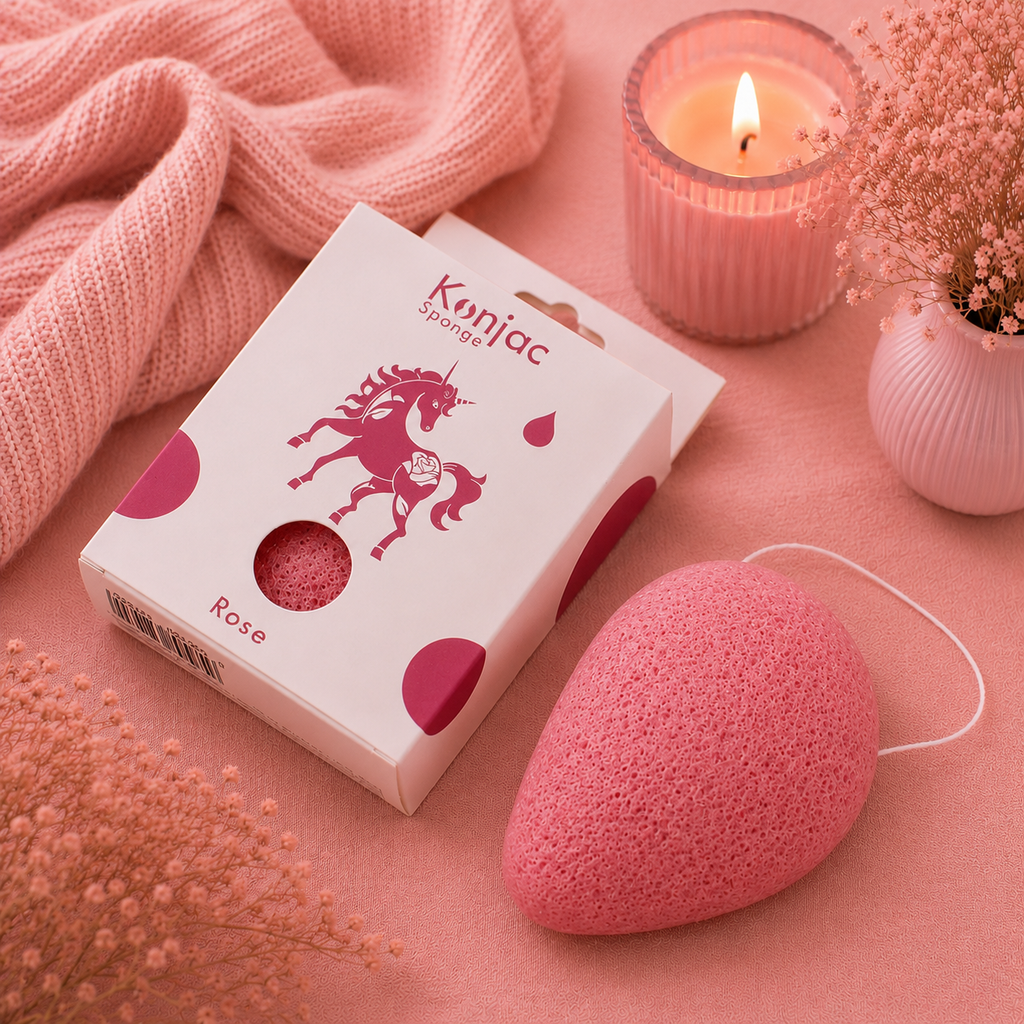 Eponge Konjac - Rose - Anti-âge