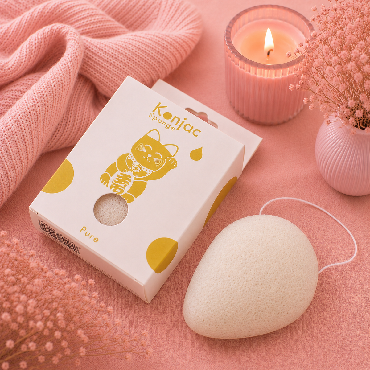 Eponge Konjac - Naturelle - Peaux sensibles