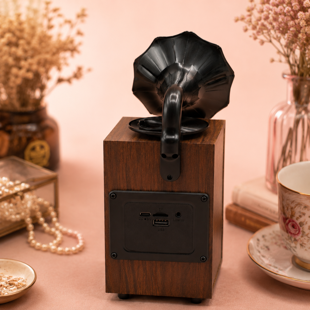 Gramophone Rétro Grand Modèle (Très Puissant) - Bluetooth - 8 watts