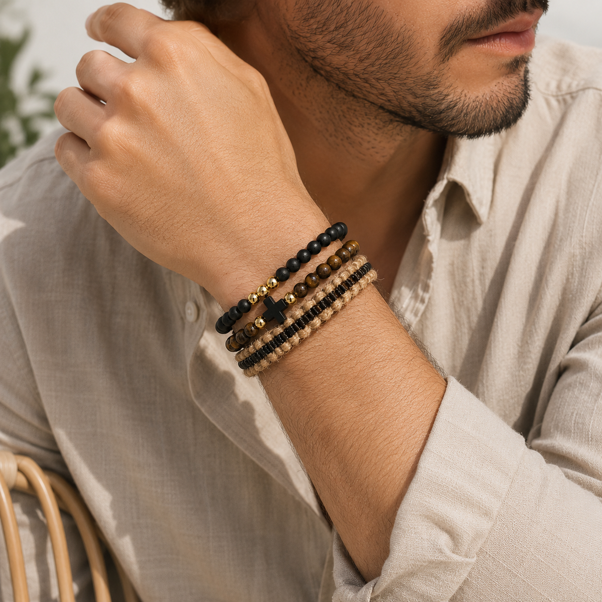 Set de bracelets pour Homme Premium – Black & Tans