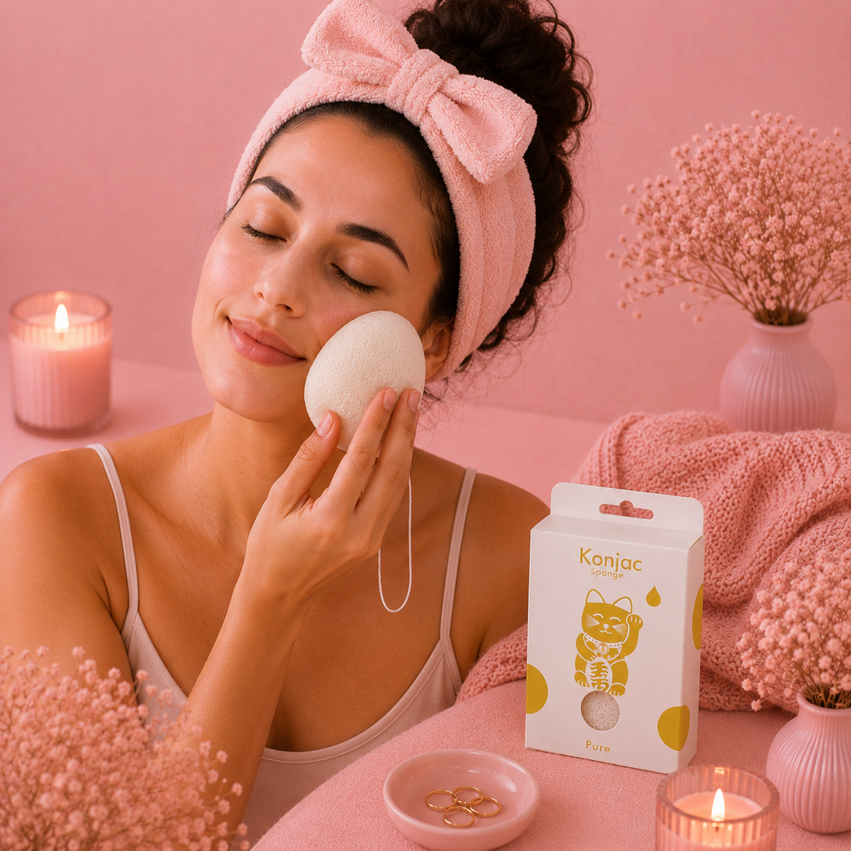 Eponge Konjac - Naturelle - Peaux sensibles