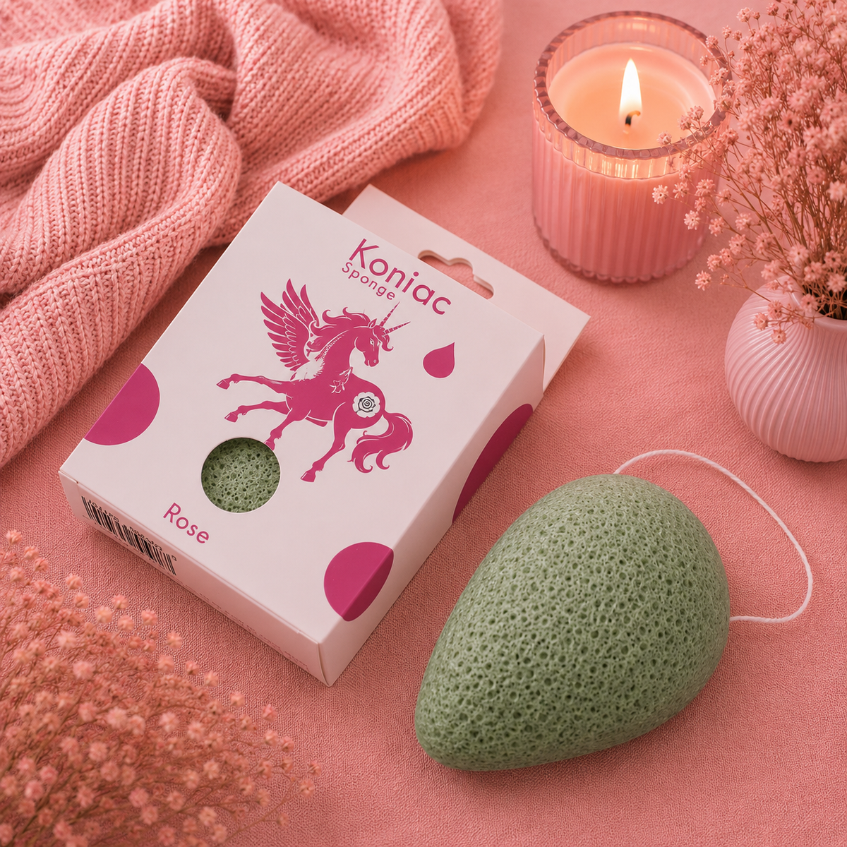 Eponge Konjac - Thé vert - Protectrice