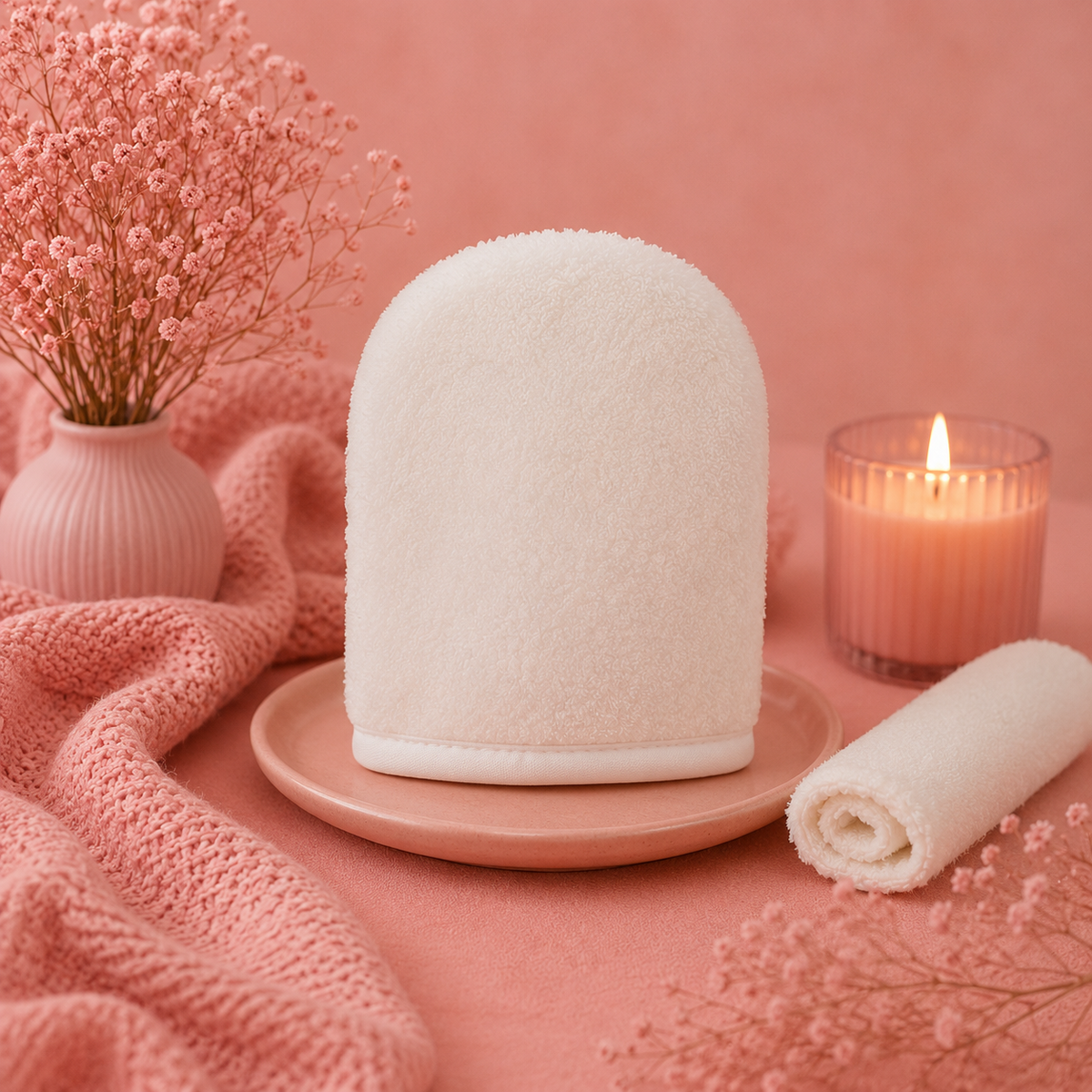 Gant démaquillant microfibre ultra doux hypoallergénique - Tous types de peaux