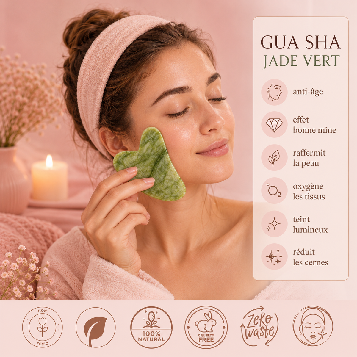Gua Sha Jade Vert