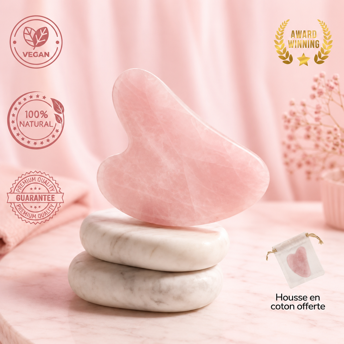 Gua Sha Quartz rose