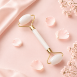 Roll-on visage en pierre de Jade Blanc + housse en lin