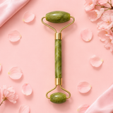 Roll-on visage en pierre de Jade Vert + housse en lin