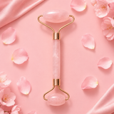 Roll-on visage en Quartz rose + housse en lin