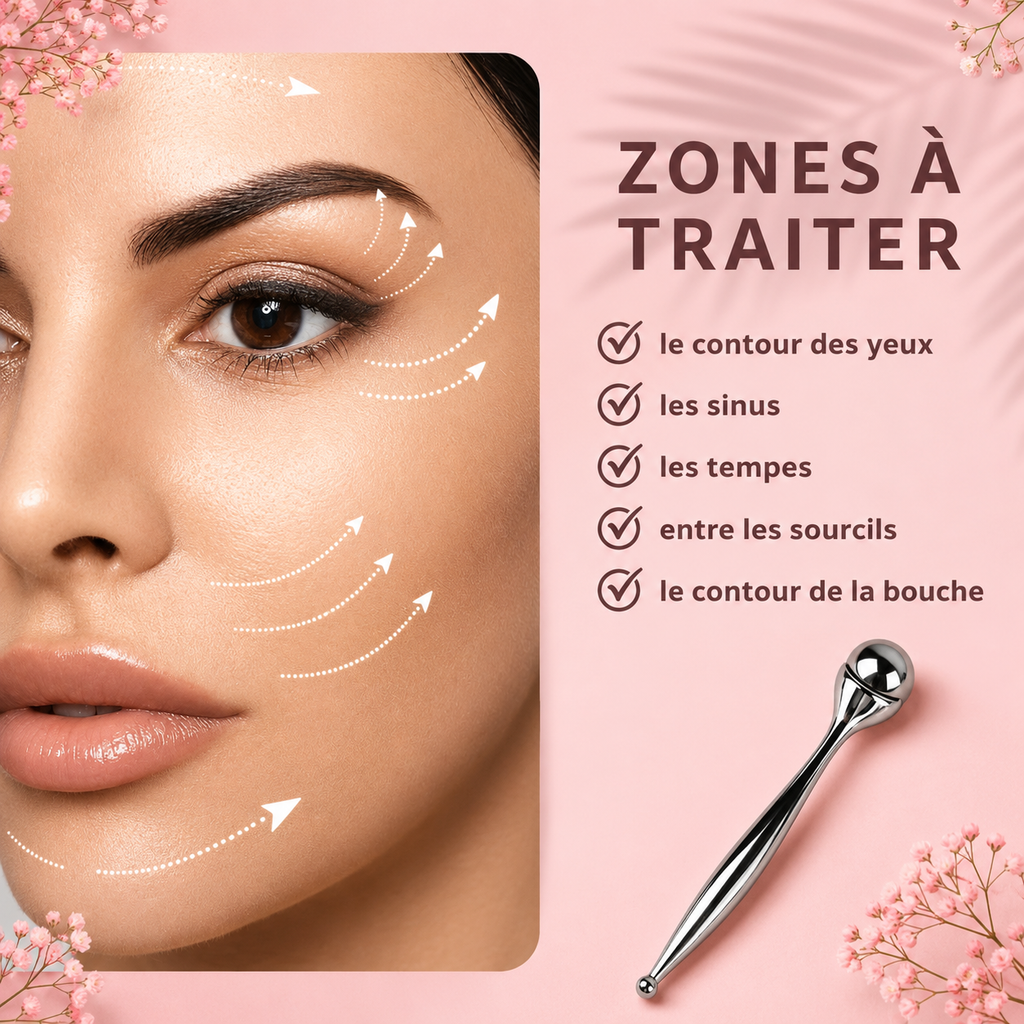 Roller massage EyeRevive360 visage et contour des yeux - Anti-cernes, anti-poches