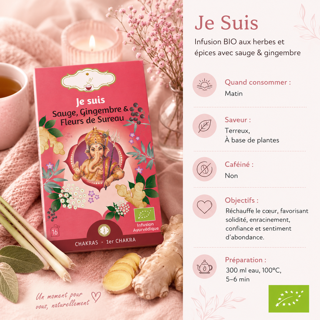 Tisane matinale "JE SUIS" - Moment de détente et de stabilité - 1er chakra