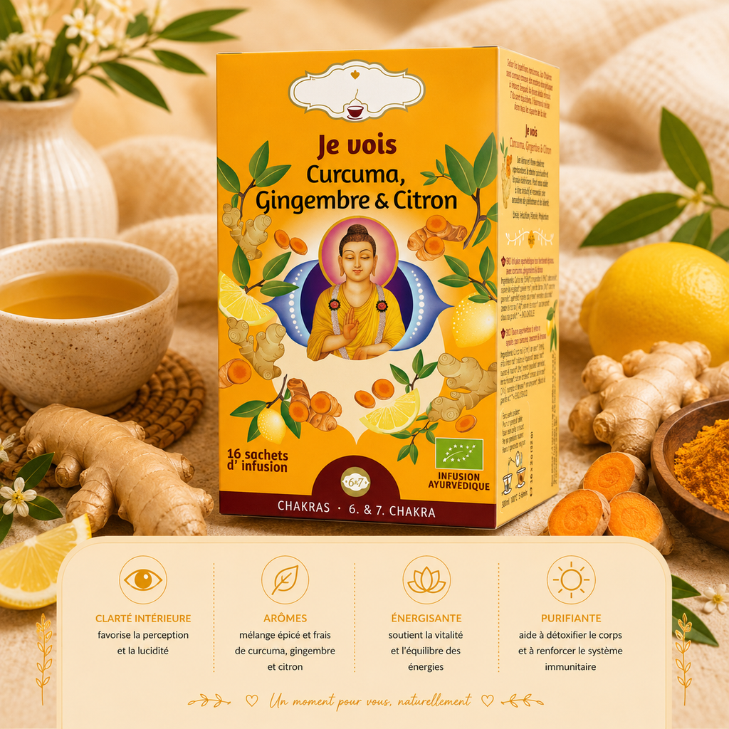 Tisane matinale "JE VOIS" - Favorise la clarté spirituelle et la paix intérieure - 6e & 7e chakra
