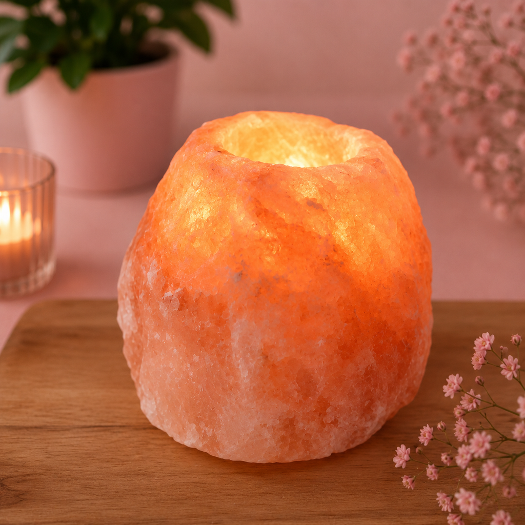 Bougeoir sel de l'Himalaya - Forme brute rock - 1 kg