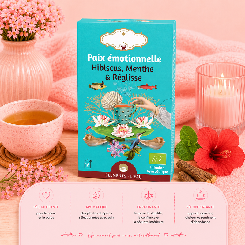 Tisane "PAIX ÉMOTIONNELLE" - Eau - Apaisante & réconfortante - Terreuse & parfumée