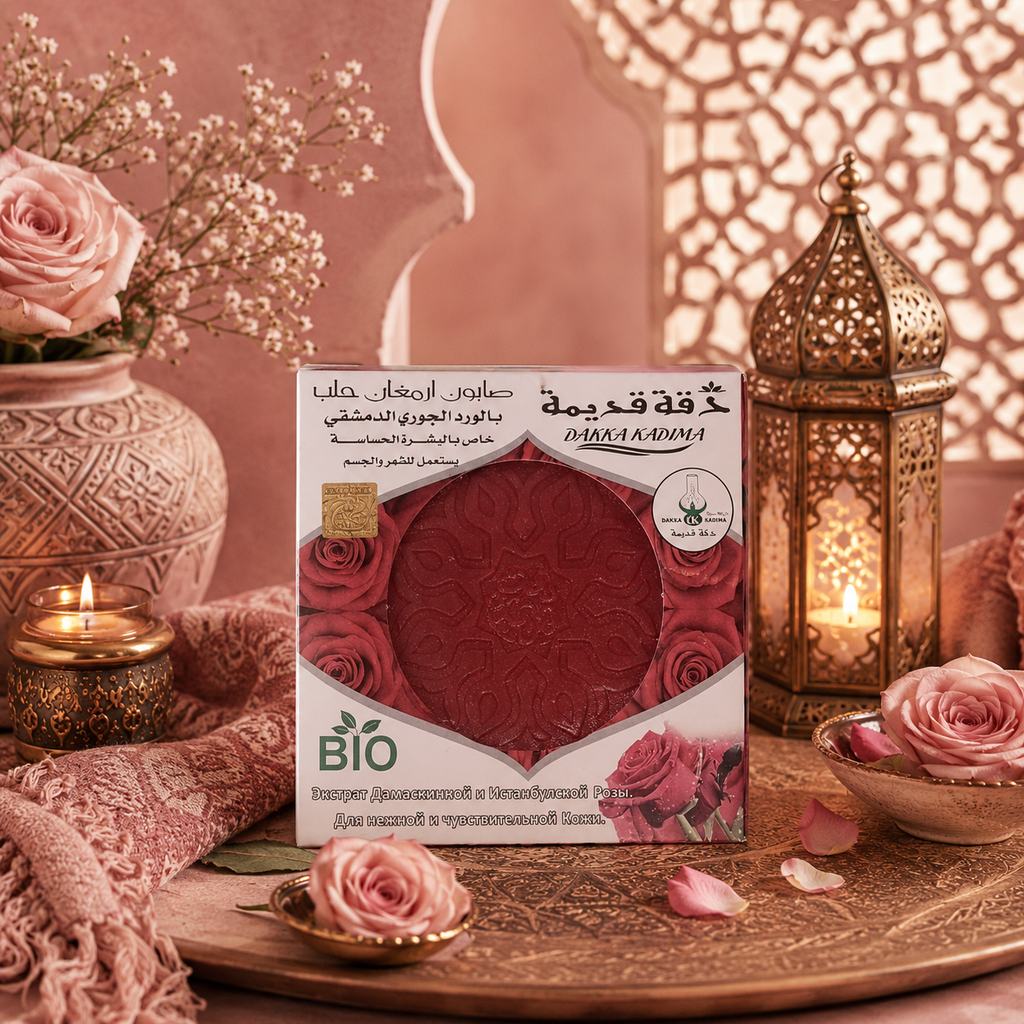 Savon d'Alep ROSE DE DAMAS ET ISTANBUL avec corde - 150 g