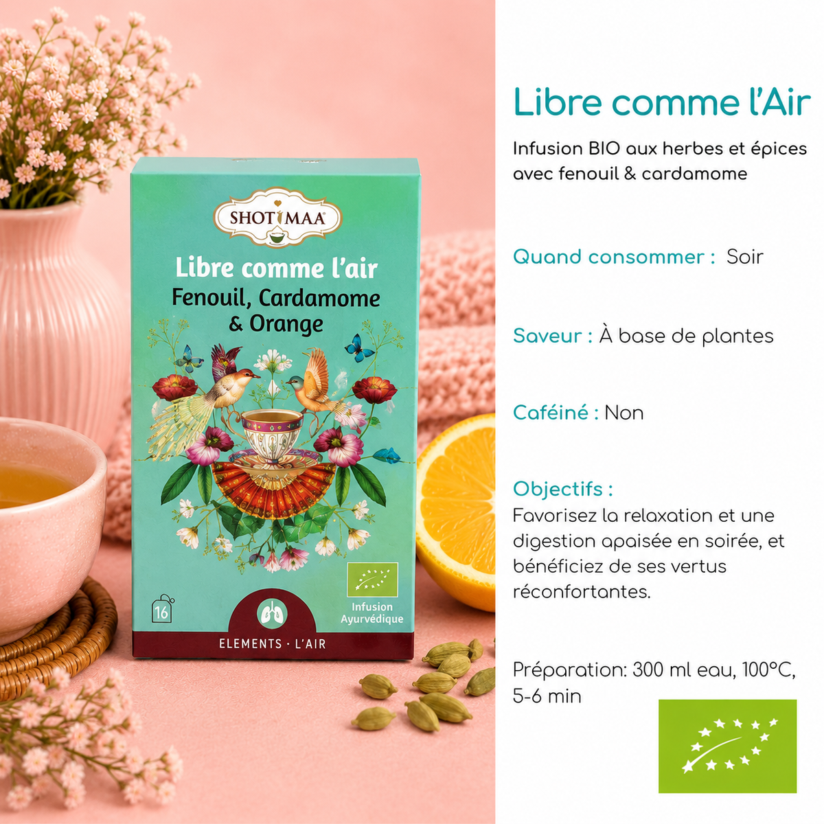 Tisane "LIBRE COMME L'AIR" - Air - Idéale en soirée