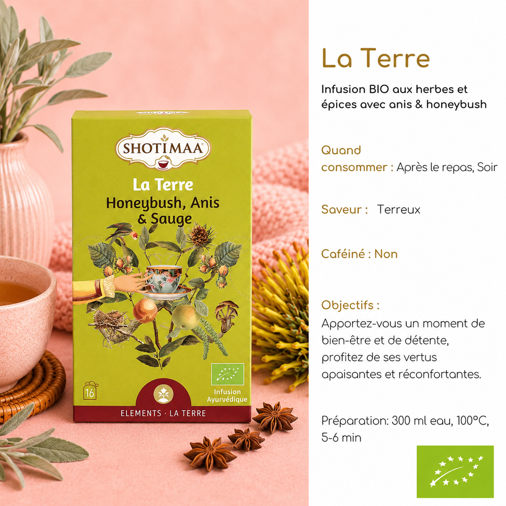 Tisane "LA TERRE" - Inspirée des 5 éléments pour équilibre et vitalité