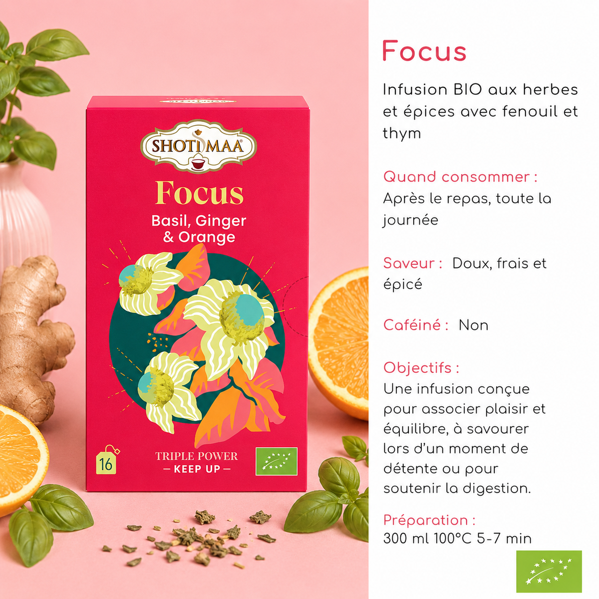 Tisane "FOCUS" - Apaiser l'esprit & stimuler la vitalité naturellement