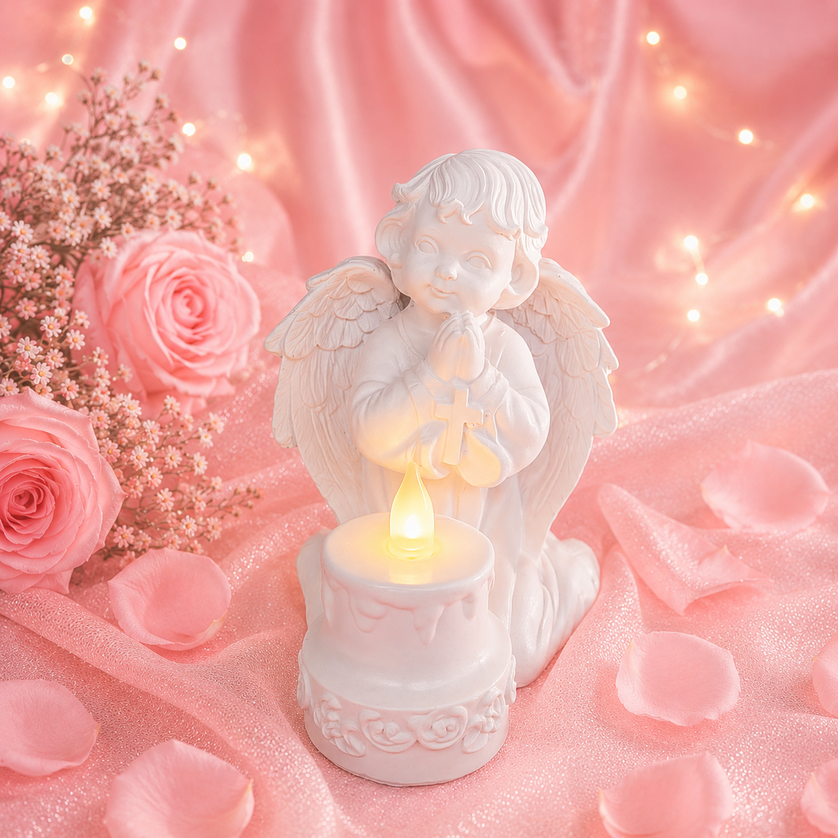Ange lumineux avec croix