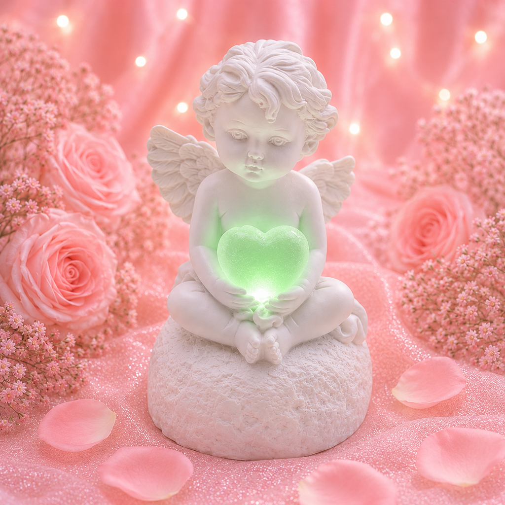 Ange protecteur lumineux - Cœur vert lumière