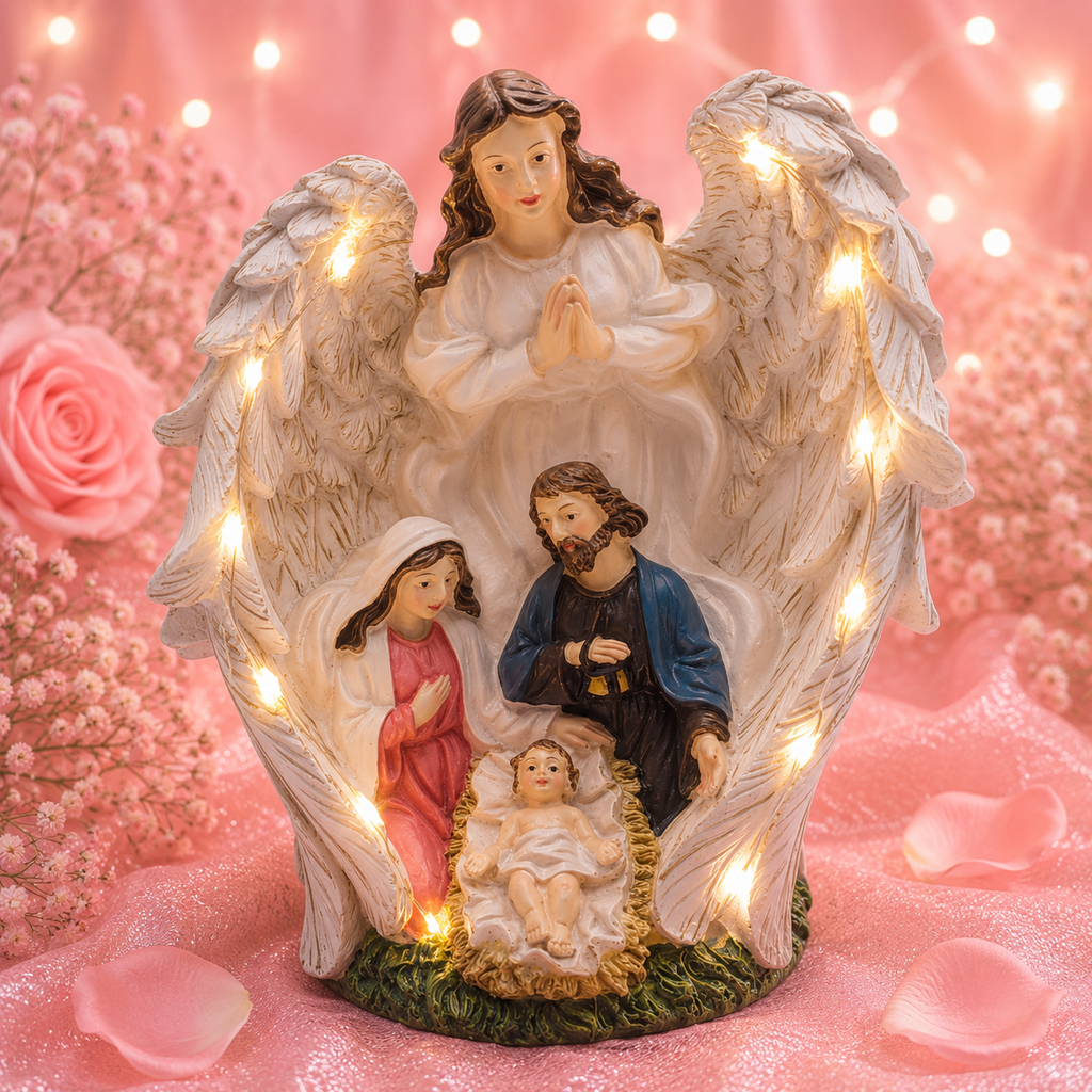 Crèche angélique lumineuse - Protection & douceur de Noël