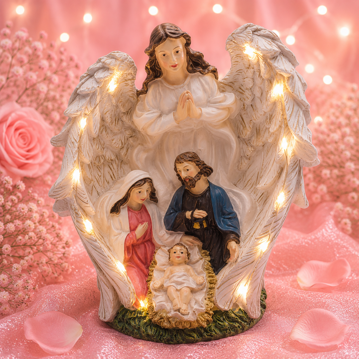 Crèche angélique lumineuse - Protection & douceur de Noël