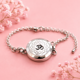 Bracelet diffuseur parfum et huiles essentielles en inox – Aum – 25 mm