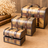 Set de 3 coffres Vintage "Vieille carte" Rouge - Esprit aventurier & fabrication artisanale