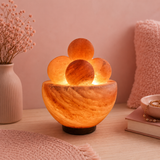 Lampe sel de l'Himalaya avec 4 boules de massage - 12 à 14 cm