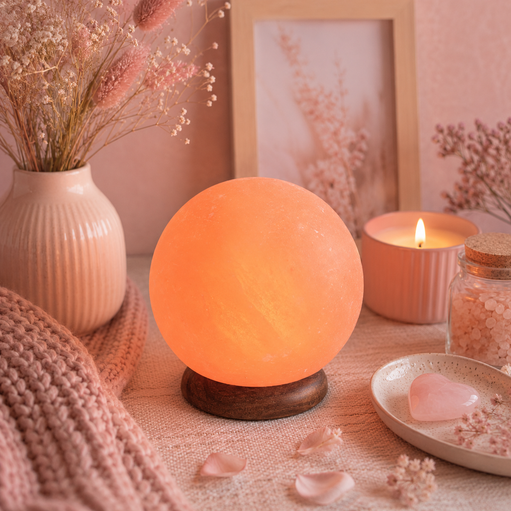 Lampe de sel de l'Himalaya Sphère Moon
