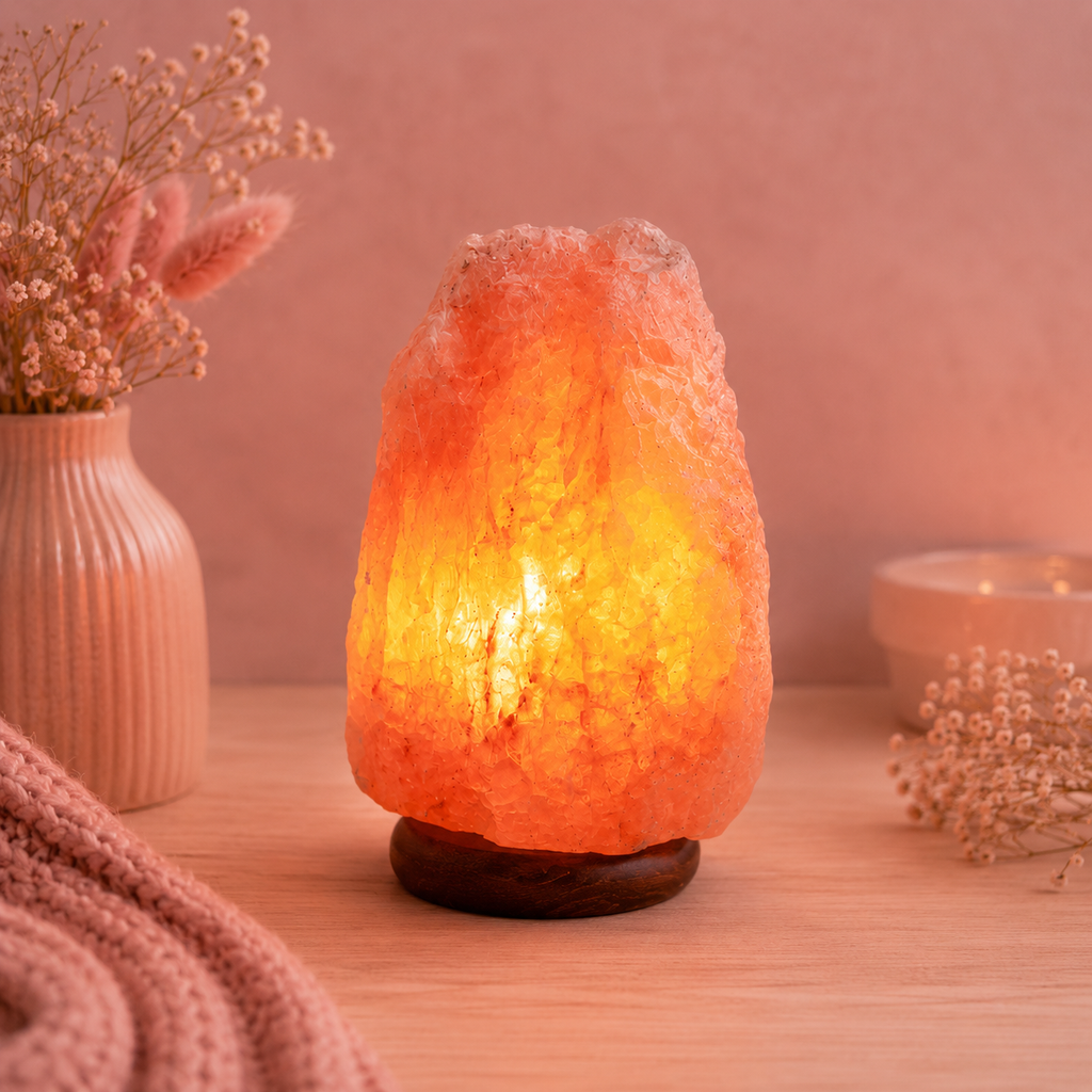 Lampe sel de l'Himalaya sphère sur USB - de 10 à 14 cm x de 17 à 23 cm