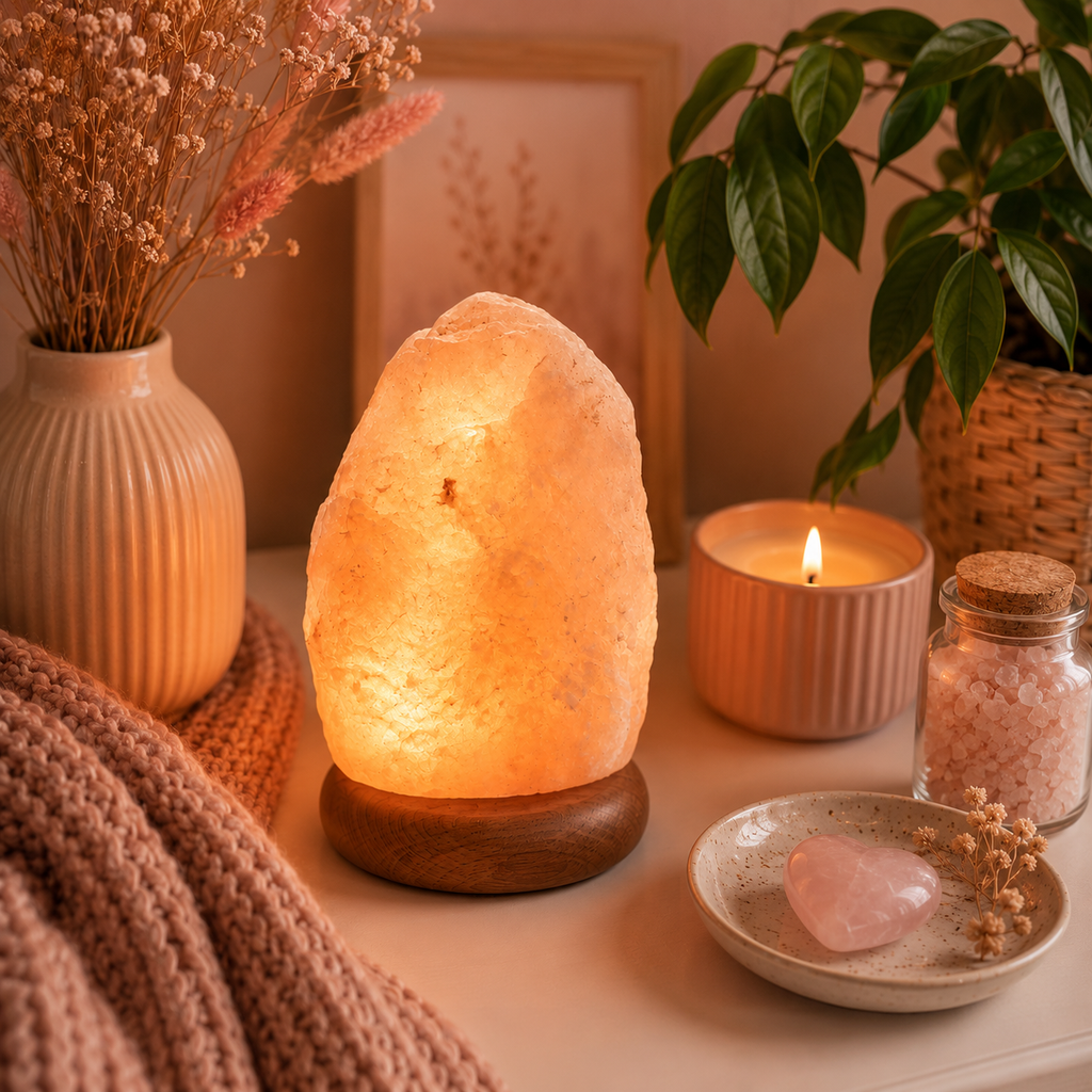 Lampe USB en cristal de sel de l'Himalaya Rock - 12 cm