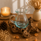 Vase en verre soufflé sur racine - Carafe d'eau (100 g d'éclats d'aventurine verte & pierre de lune offerts)