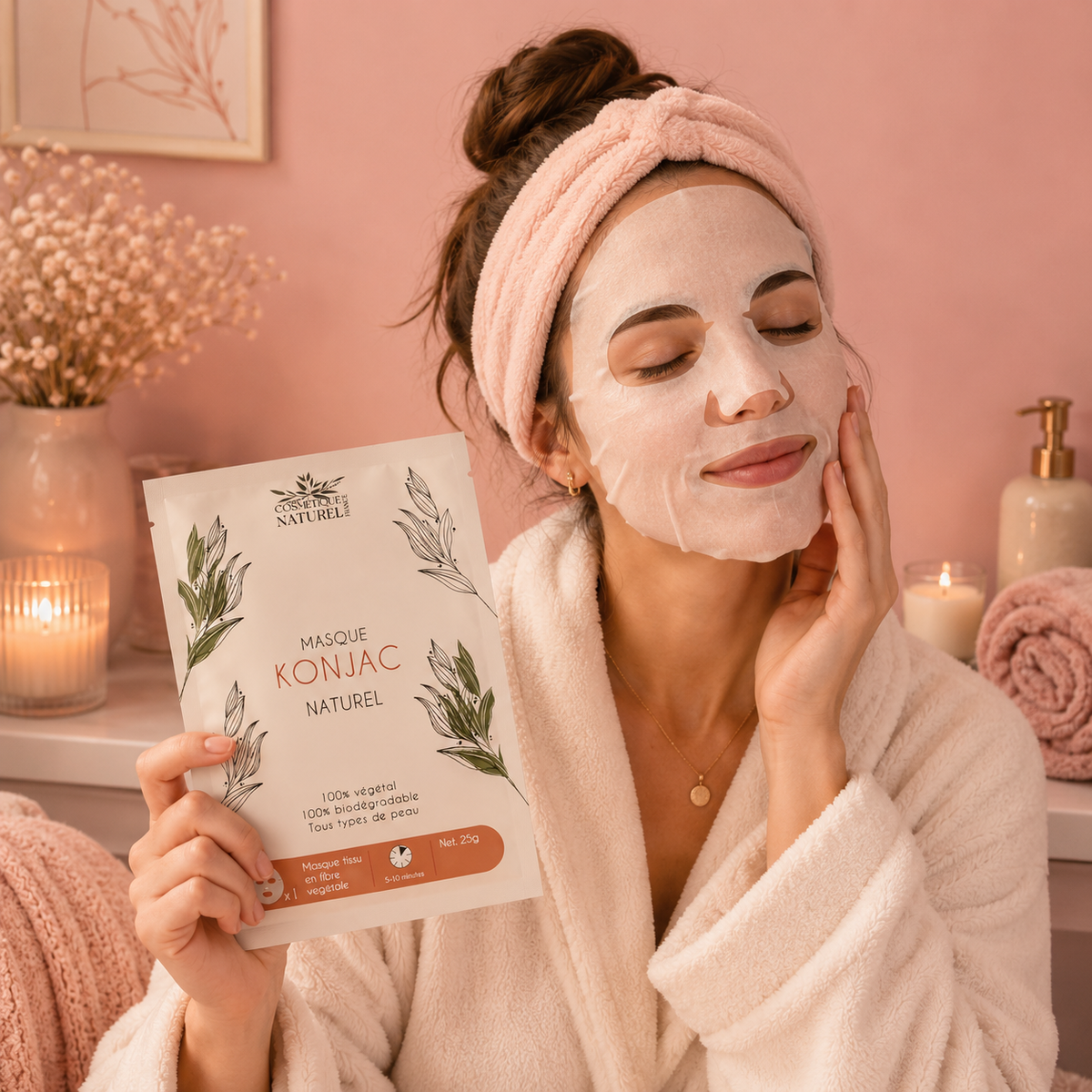 Masque au Konjac - Argile rouge - PEAUX SÈCHES ET SENSIBLES