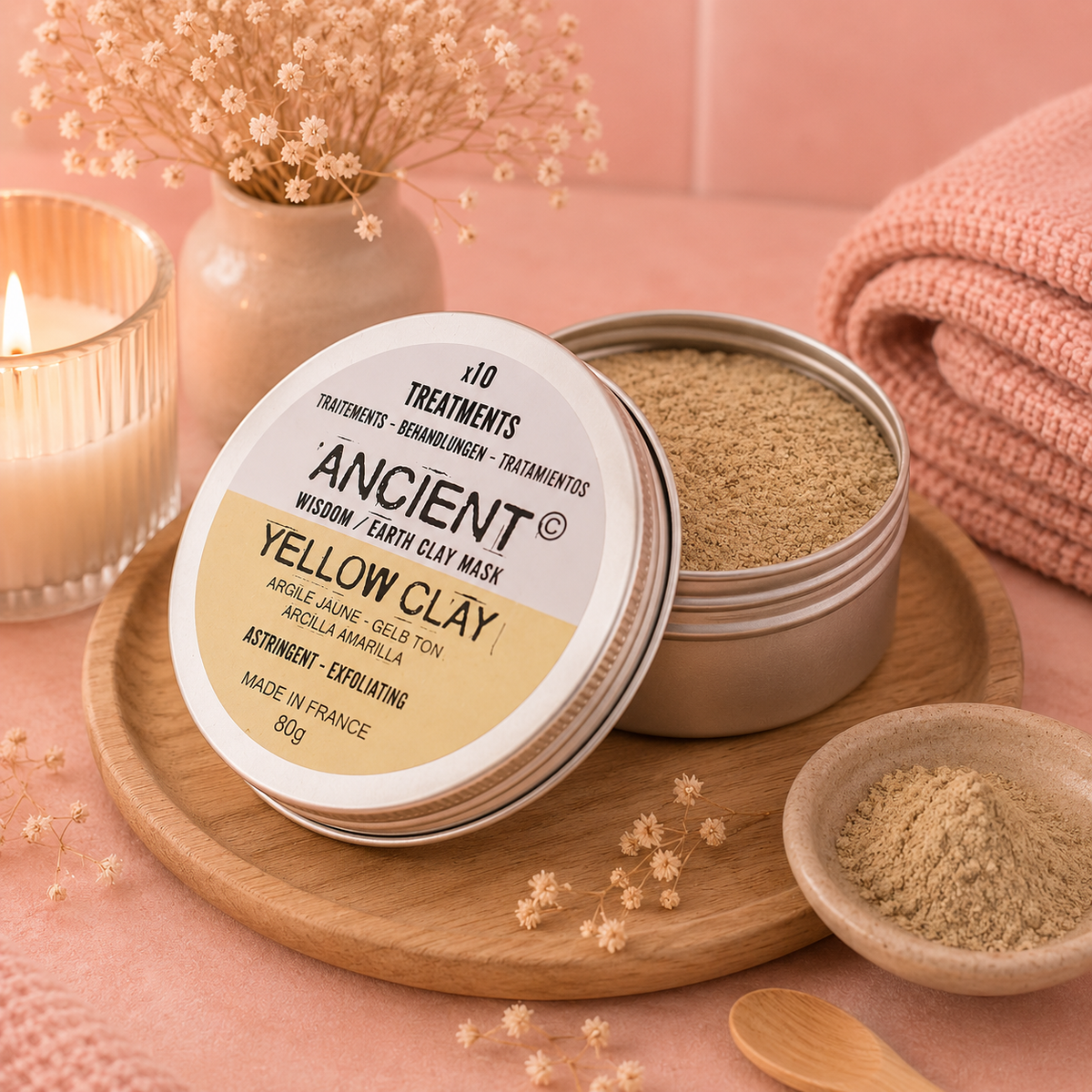 Masque pour visage en argile - ARGILE JAUNE  - Toutes peaux, même délicates