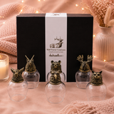 Coffret 6 Verres à shot bottom up (100 ml) - Créatures sauvages de la forêt - Bronze antique