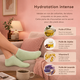 Chaussettes SPA adoucissantes - Gel aux huiles de jojoba et d'olive, vitamine E & lavande
