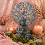 Ensemble Bouddha Feng Shui - Mandala - Bleu
