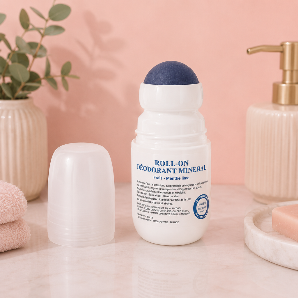 Roll-on à la pierre d'Alun - Parfum Menthe & Lime - 50 ml