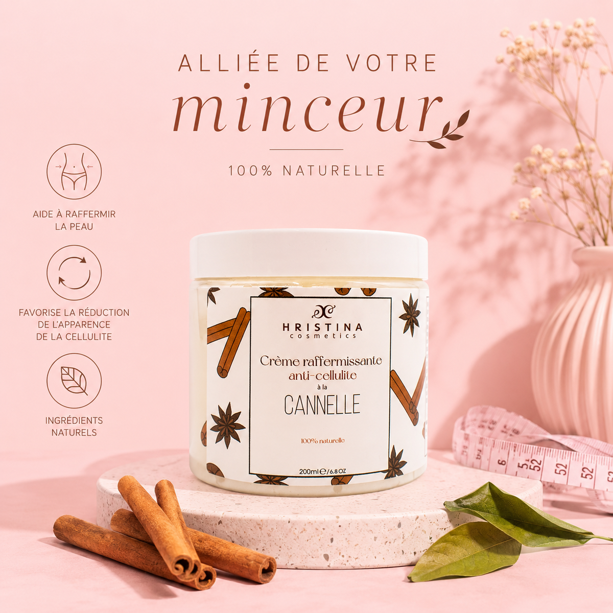 Crème raffermissante anti-cellulite à la cannelle - 200 ml