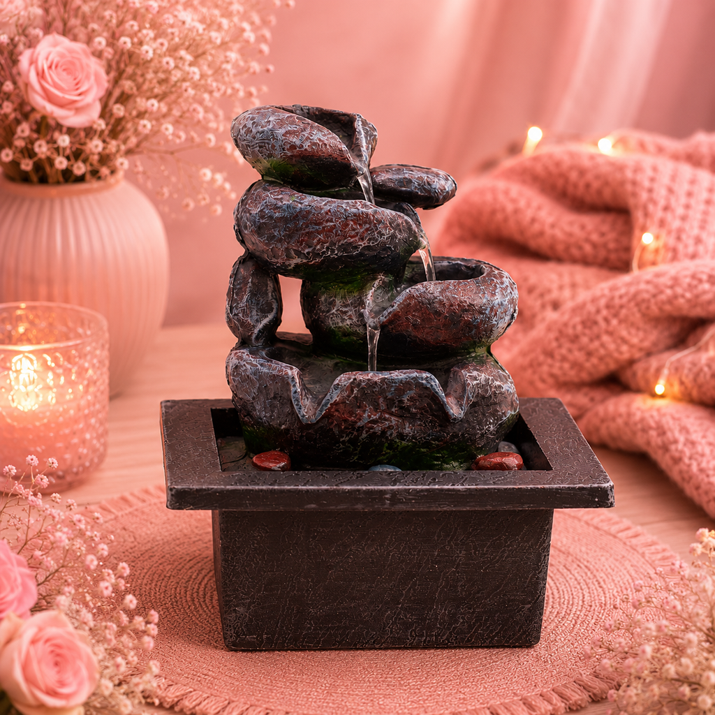Fontaine de table Feng shui - Pots en cascade - 20 cm