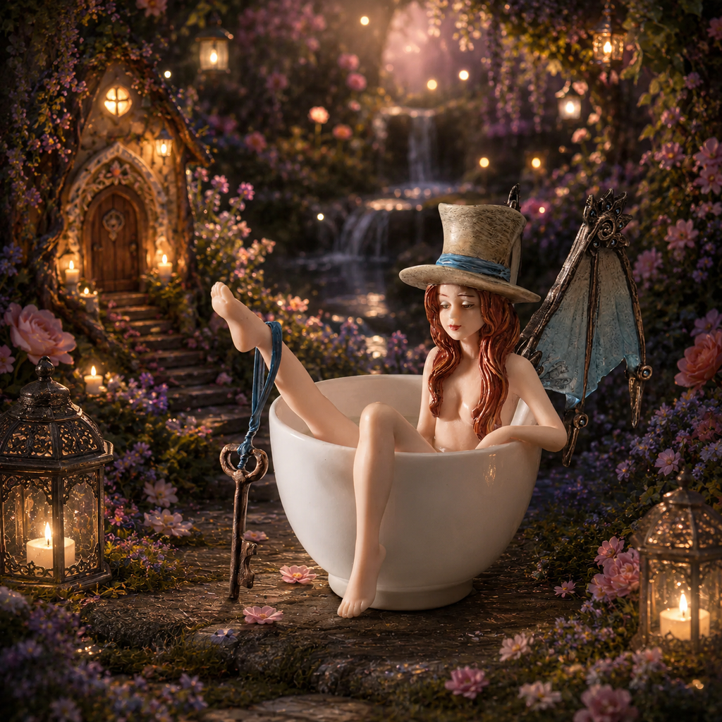 Fée baignoire Steampunk par Amy Brown (16 x 9 x 12 cm)