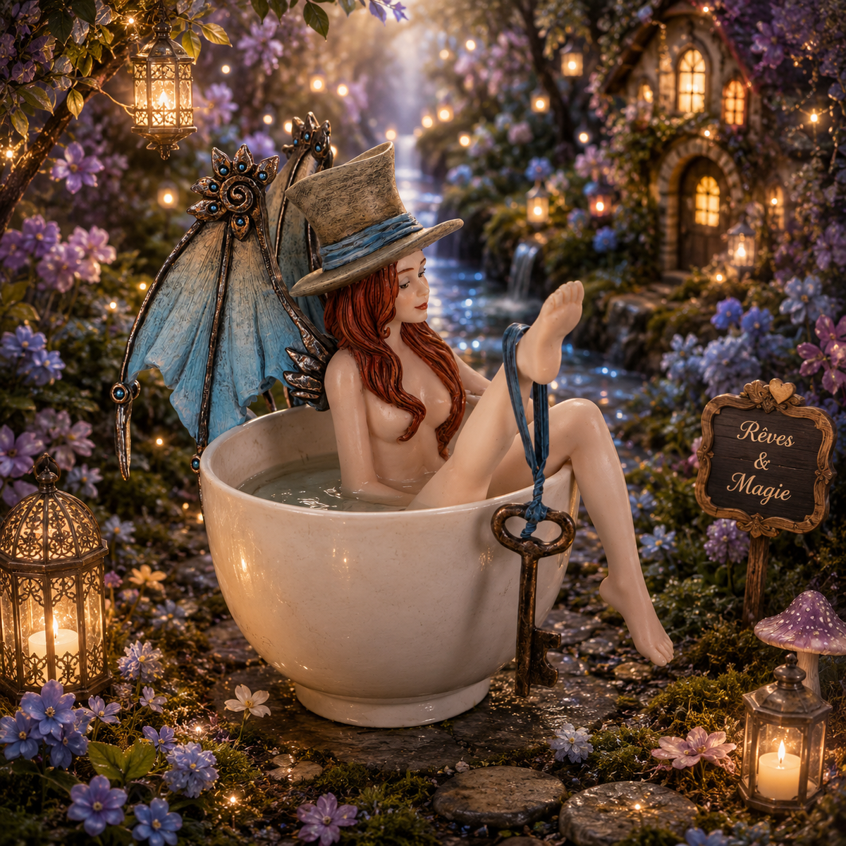 Fée baignoire Steampunk par Amy Brown (16 x 9 x 12 cm)